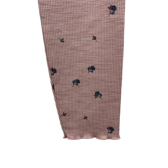 NEW Anthropologie Medium Large M/L Waffle Leggings Thermal Floral Pink Pants - Picture 10 of 15